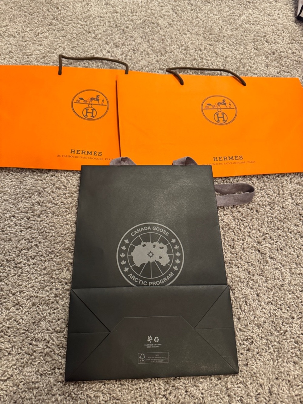 Canada Goose Black Paper Gift Bag with Logo